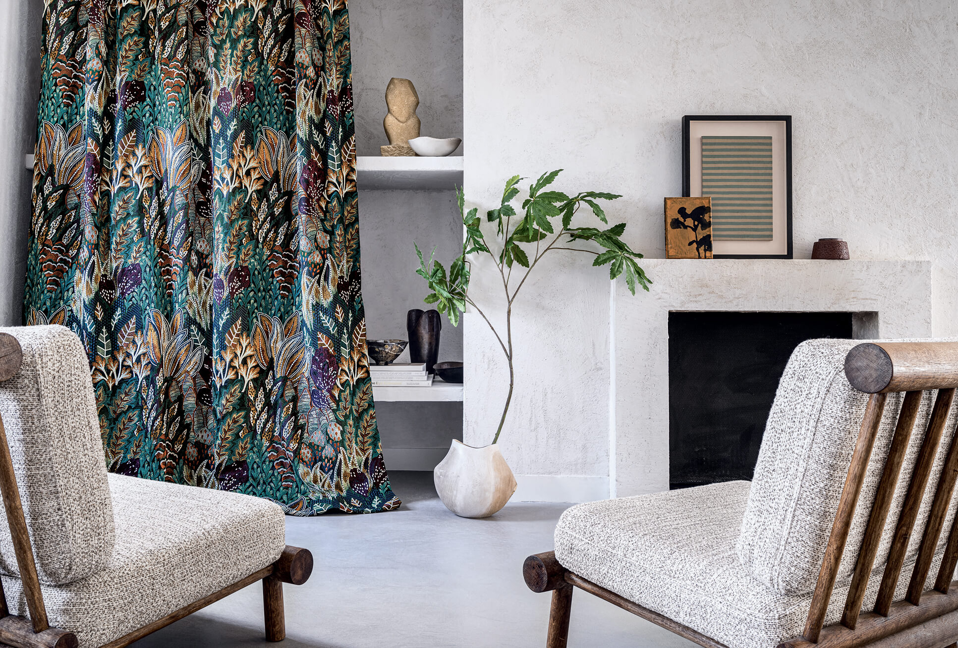 Étoffes et tissus au showroom